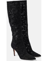 Gianvito Rossi - Claudia 85 Lace Knee-High Boots - Lyst