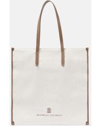 Brunello Cucinelli - Leisure Large Canvas Tote Bag - Lyst