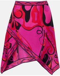 PUCCI - Orchidee Silk Twill Miniskirt - Lyst