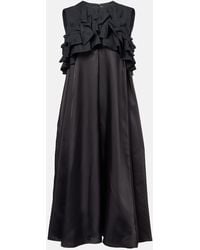 Noir Kei Ninomiya - Ruffled Wool Midi Dress - Lyst