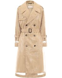 Maison Margiela Checked Cotton-blend Trench Coat in Beige Womens Clothing Coats Raincoats and trench coats Natural 