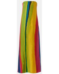 Christopher Esber - Vestido Largo Aura En Saten De Seda A Rayas - Lyst