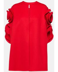 Valentino - Floral-applique Wool And Cashmere Cape - Lyst