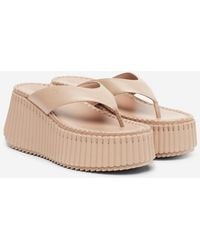 Chloé - Nama 80 Leather Platform Thong Sandals - Lyst