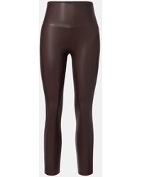 Norma Kamali - High-Rise Leggings Aus Lederimitat - Lyst