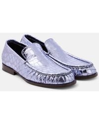 Dries Van Noten - Croc-Effect Leather Loafers - Lyst