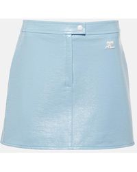 Courreges - Logo High-rise Cotton-blend Miniskirt - Lyst