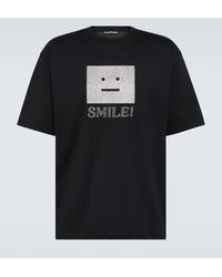 Acne Studios - T-shirt Face in jersey di cotone - Lyst