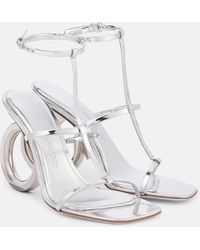Ferragamo - Sandalen Elina 105 Aus Metallic-Leder - Lyst