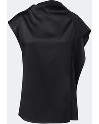 Sportmax - Ruffled Silk Satin Top - Lyst