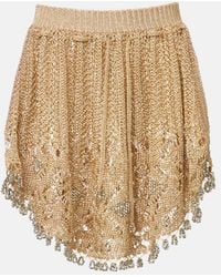 Rabanne - Crochet Embellished Lame Miniskirt - Lyst