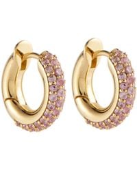 Spinelli Kilcollin Exclusive To Mytheresa – Macro Hoop 18kt Yellow Gold Earrings With Sapphires - Pink