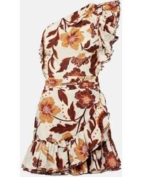 Poupette - Corinne Floral Ruffled Cotton Minidress - Lyst