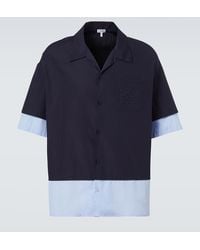 Loewe - Anagram Cotton Poplin Bowling Shirt - Lyst