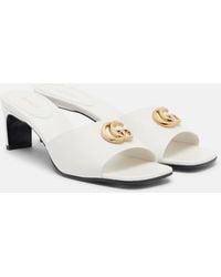 Gucci - Double G Leather Mules - Lyst