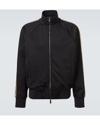 Burberry - Check Cotton-Blend Jersey Track Jacket - Lyst
