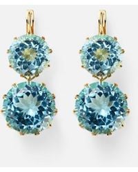 Ileana Makri - 18kt Yellow Gold Earrings With Topaz - Lyst