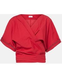 Brunello Cucinelli - Bluse Aus Einem Baumwollgemisch - Lyst
