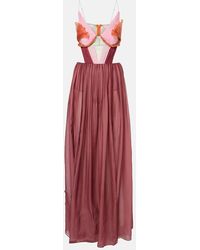 Nensi Dojaka - Dahlia Silk Open-Back Bustier Gown - Lyst