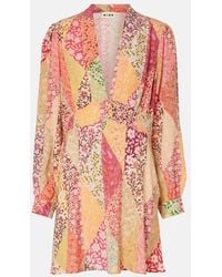 RIXO London - Hebe Printed Silk Minidress - Lyst