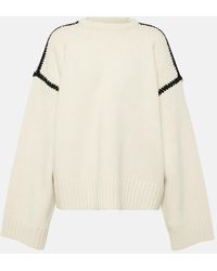 Totême - Embroidered Wool And Cashmere Sweater - Lyst