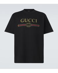 Gucci - Logo Cotton And Silk Jersey T-Shirt - Lyst