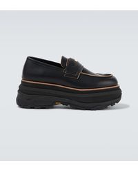 Sacai - Leather Platform Loafers - Lyst