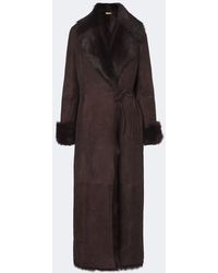 Nour Hammour - Joni Shearling Wrap Coat - Lyst