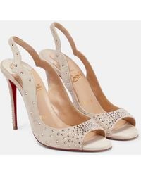 Christian Louboutin - Nudes Degrachick Suede Sandals - Lyst