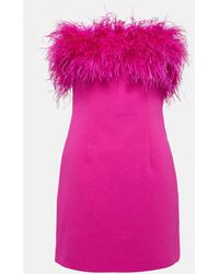 Rebecca Vallance - Feather-trimmed Crepe Minidress - Lyst