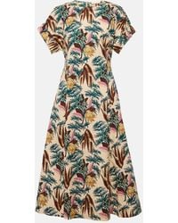 Ulla Johnson - Vestido midi Devon en popelin de algodon - Lyst