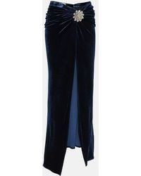 Rabanne - Jupe Longue En Velours A Ornements - Lyst