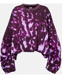 Dries Van Noten - Printed Draped Cotton Sweatshirt - Lyst