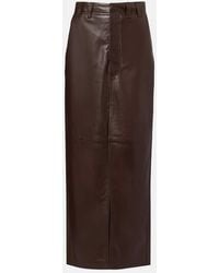 Brunello Cucinelli - Leather Maxi Skirt - Lyst