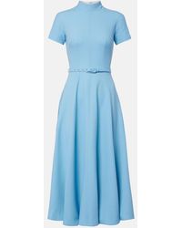 Emilia Wickstead - Camilla Wool Crepe Midi Dress - Lyst