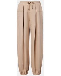 Sportmax - Pleated Cotton-Blend Jersey Sweatpants - Lyst