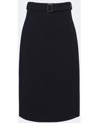 Max Mara - Belted Virgin Wool Midi Skirt - Lyst