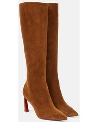 Christian Louboutin - Condora Botta 85 Suede Knee-High Boots - Lyst