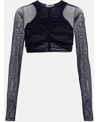 Jean Paul Gaultier - Ruched Mesh Crop Top - Lyst