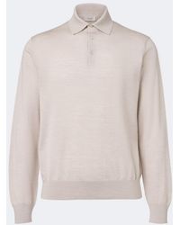 Agnona - Wool, Silk And Cashmere Polo Sweater - Lyst