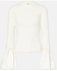 Jonathan Simkhai - Agata Taffeta-Trimmed Ribbed-Knit Top - Lyst