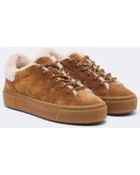 Hogan - Crosswind Shearling-Trimmed Suede Sneakers - Lyst