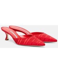 Manolo Blahnik - Mules Carolyne 50 En Satin - Lyst