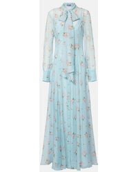 LEO LIN - Lilith Bow-Detail Floral Chiffon Maxi Dress - Lyst