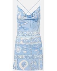 PUCCI - Angoli Draped Satin Jersey Minidress - Lyst