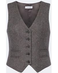 Gabriela Hearst - Coleridge Herringbone Cashmere And Wool Vest - Lyst