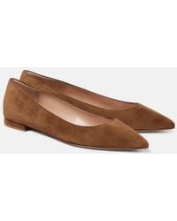 Gianvito Rossi - Gianvito Suede Ballet Flats - Lyst