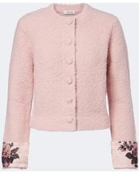 Erdem - Floral Wool And Alpaca Boucle Cardigan - Lyst
