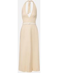 Posse - Pamela Halterneck Linen Midi Dress - Lyst