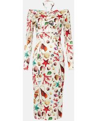 Dolce & Gabbana - Capri Printed Silk-blend Midi Dress - Lyst